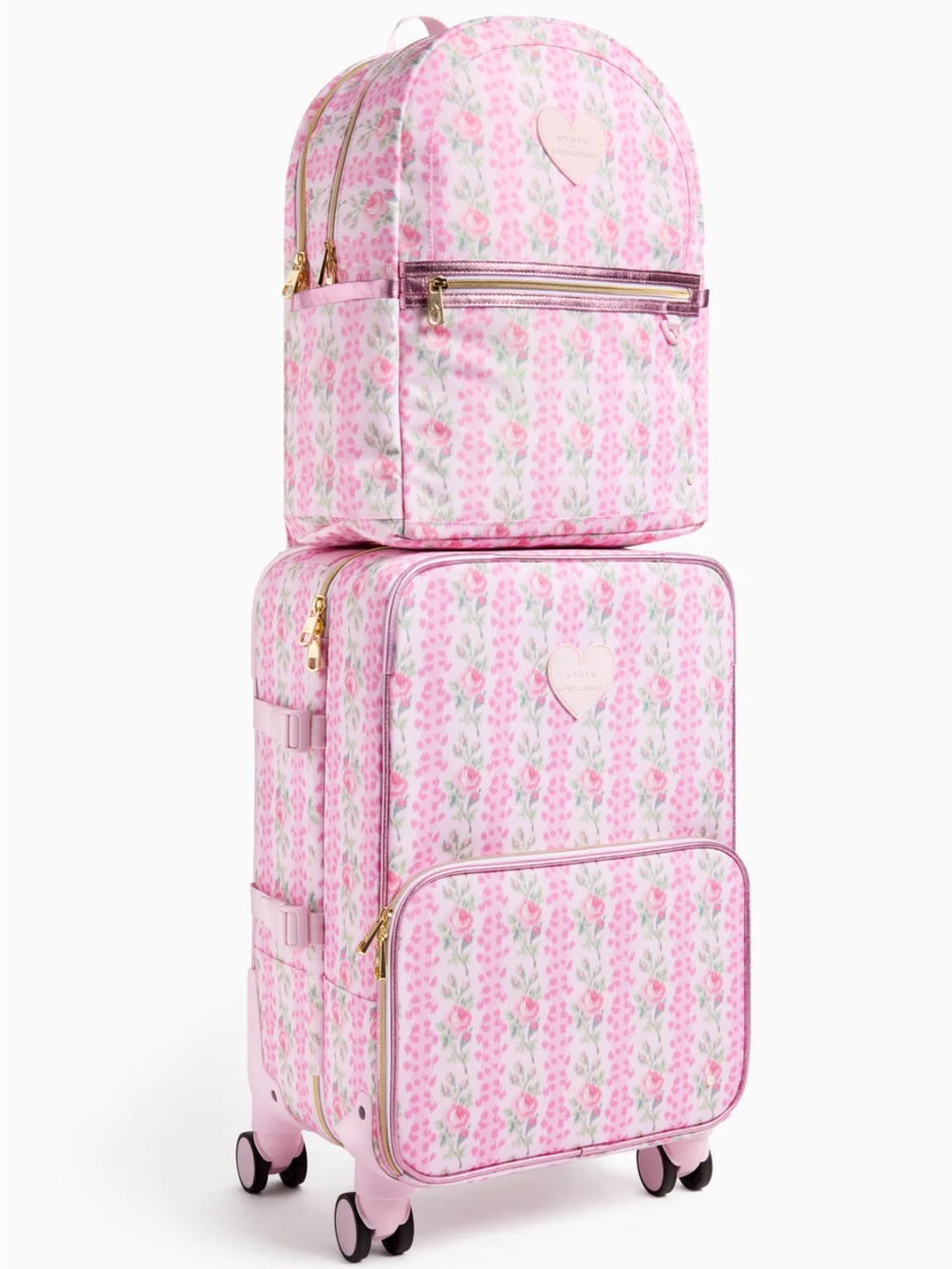 LOVESHACKFANCY HEIRLOOM CARRY ON SUITCASE AND BACKPACK SET